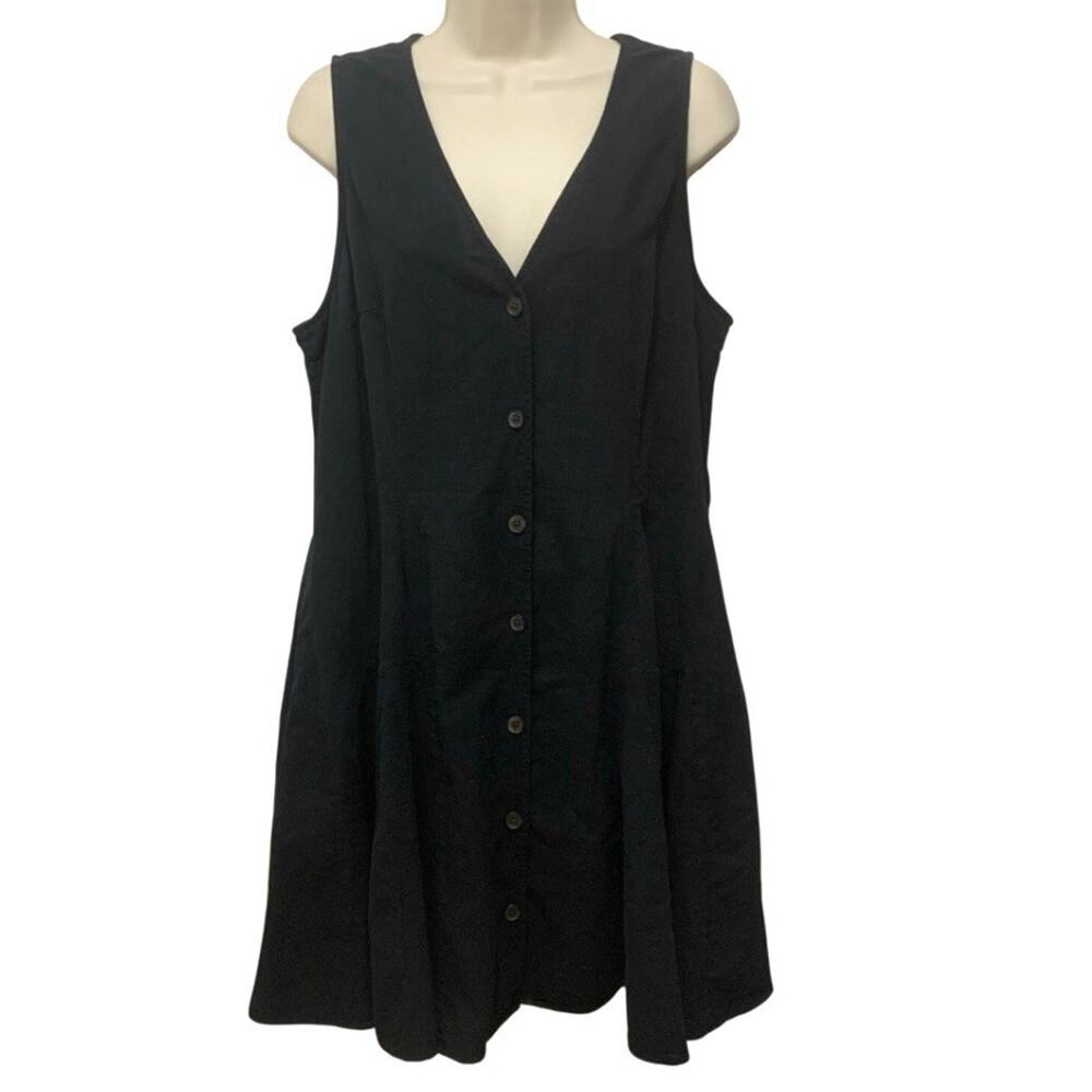 Universal Thread Black Button Front Sleeveless A-Line Dress Size XL